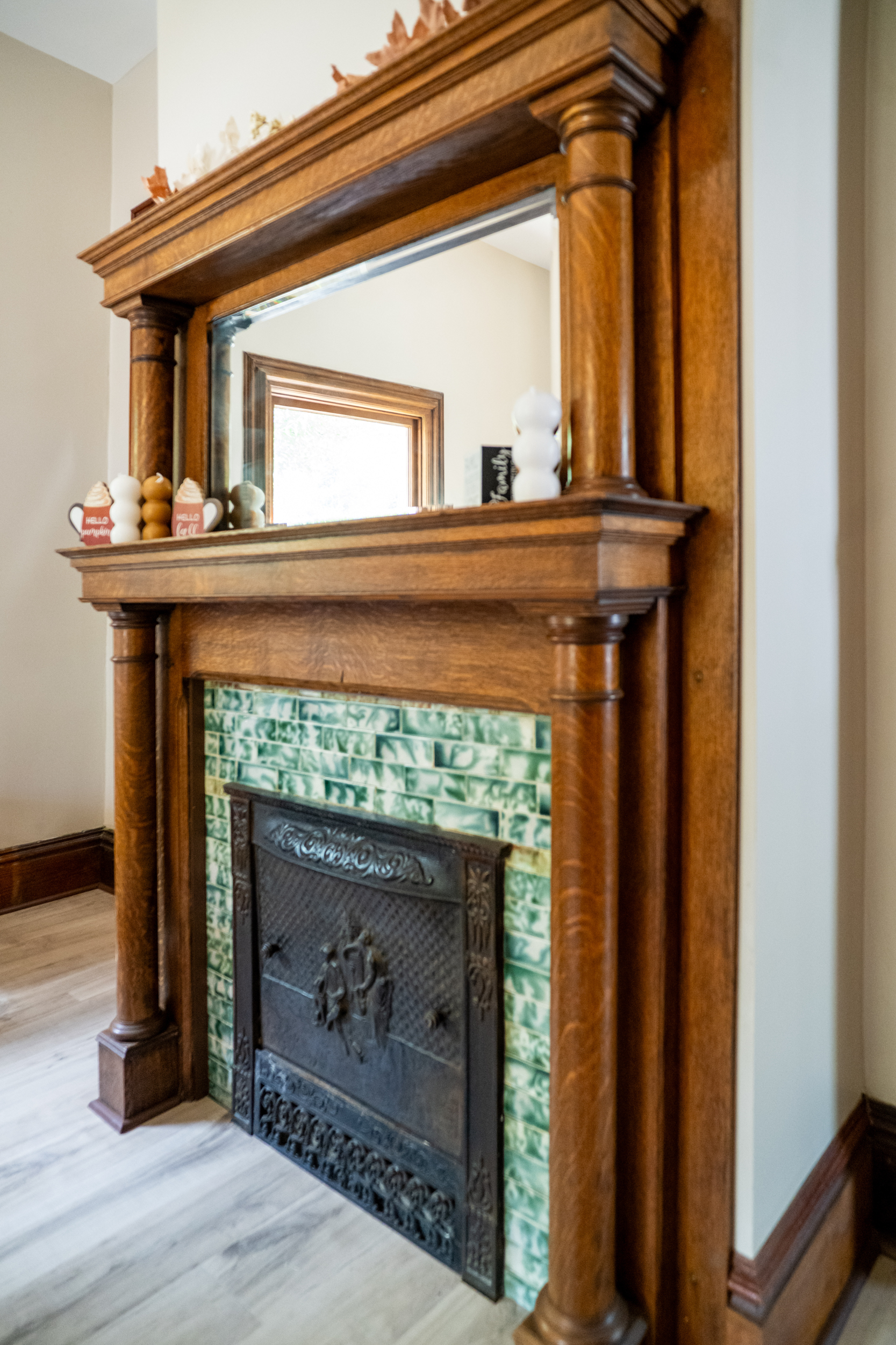 Interior remodel detail with a custom fireplace by JCZ Residential in Central Indiana