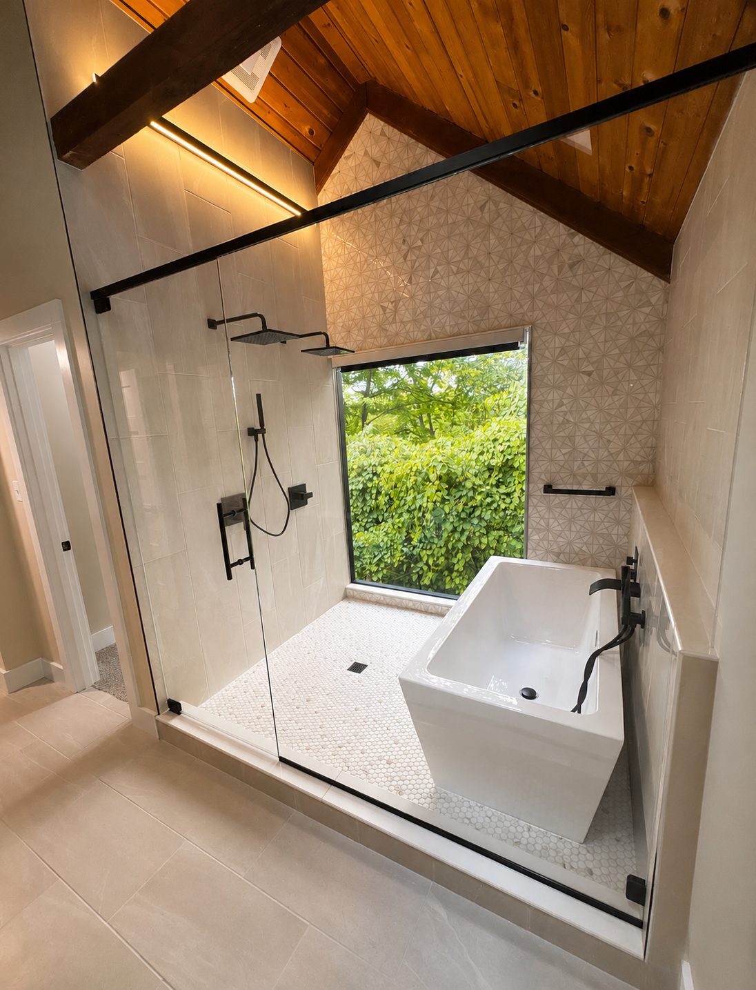 Custom bathroom remodel with freestanding tub by JCZ Residential in Central Indiana